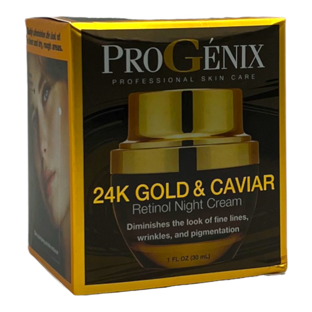 ProGenix Pro Skin Care 24K Gold & Caviar Retinol Night Cream 1 Fl Oz (30mL)